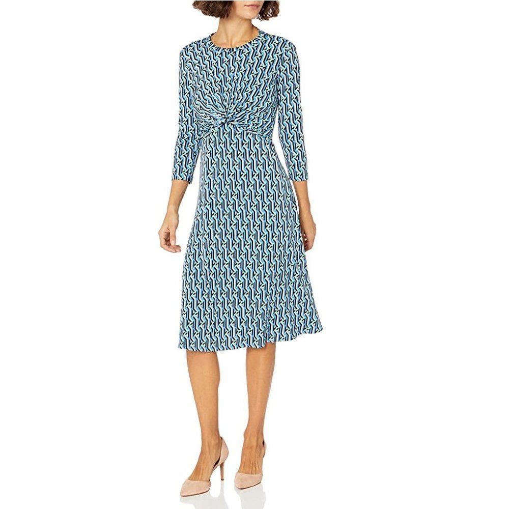 Donna Morgan 3/4 Sleeve Knot Front Dress